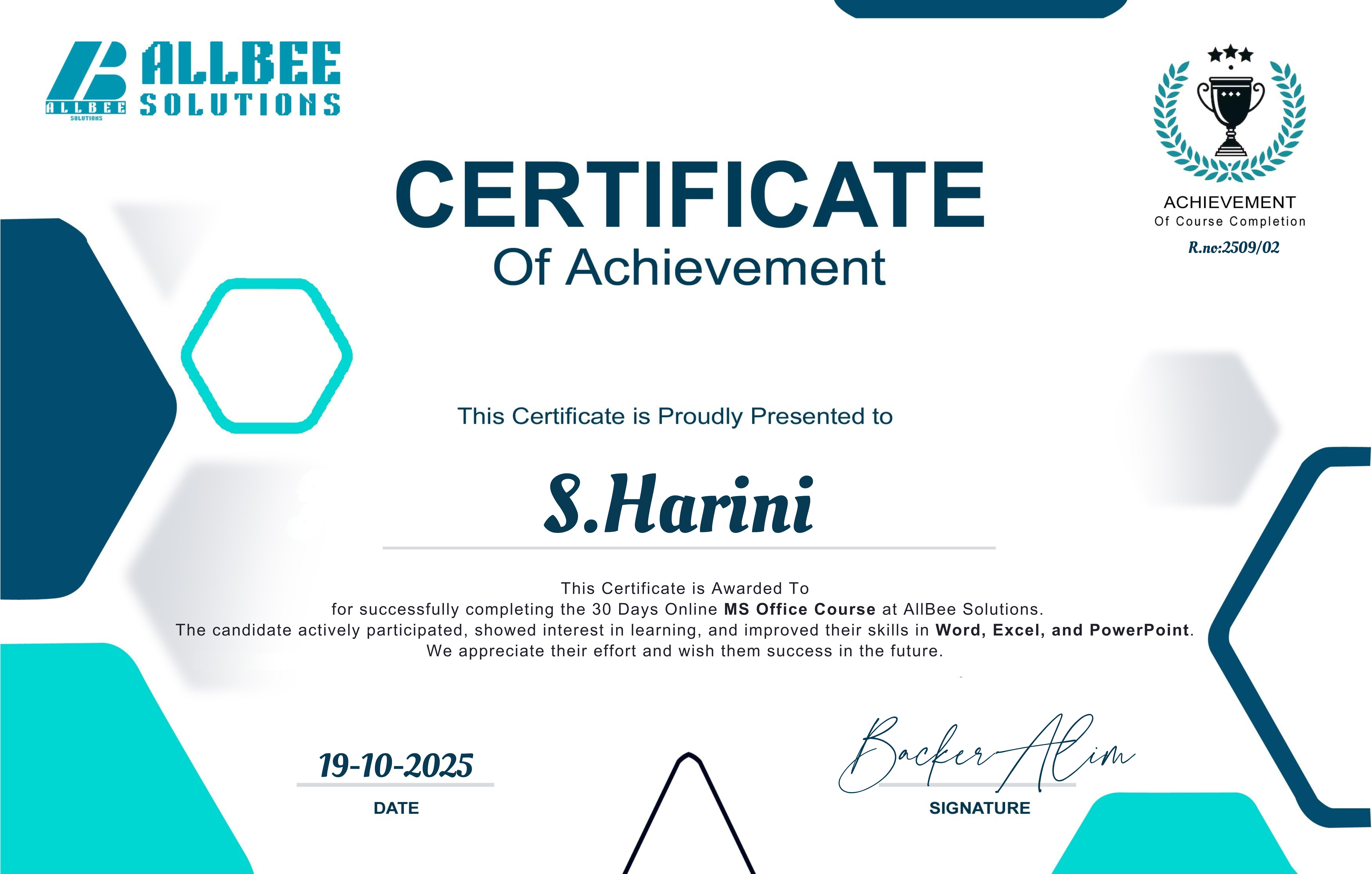 AllBee Certificate