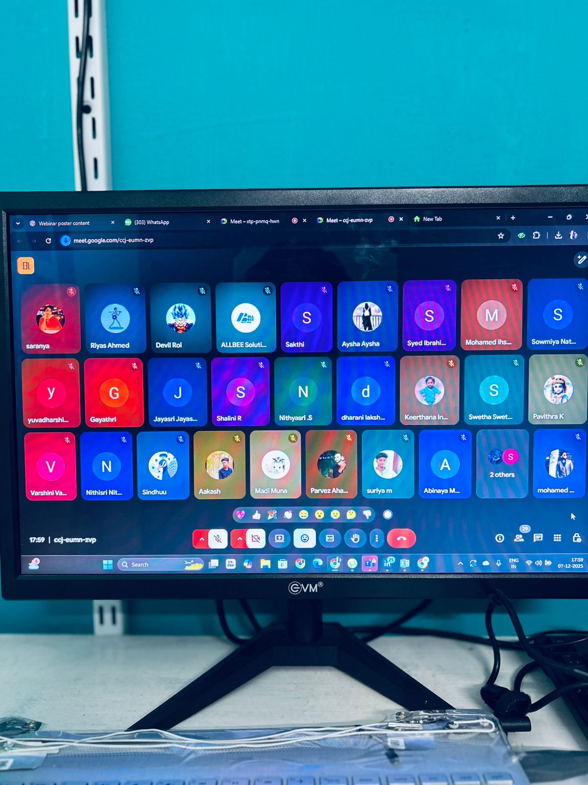 Live online training session over Google Meet